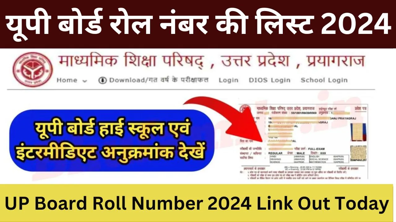 UP Board Roll Number 2024 Link Out Today