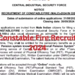 CISF Constable Fire Recruitment 2024