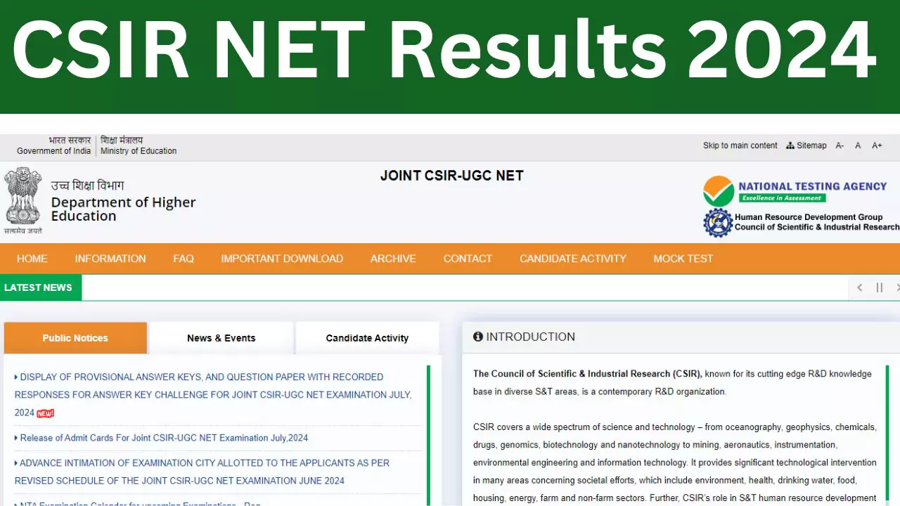 CSIR NET Result 2024