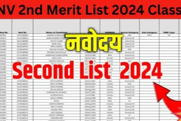 JNV 2nd Merit List 2024 Class 6