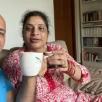 Share photo of him drinking tea with his wife