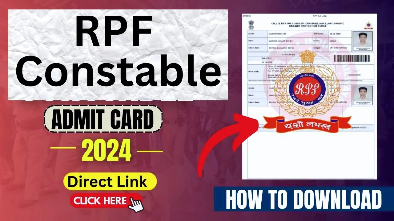 RPF Constable & SI Admit Card 2024