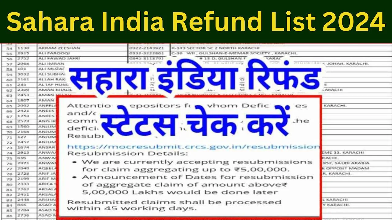 Sahara India Refund List 2024