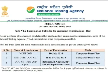 UGC NET Exam Dates 2024