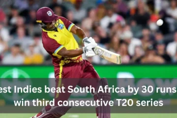 West Indies beat South Africa by 30 runs to win third consecutive T20 series