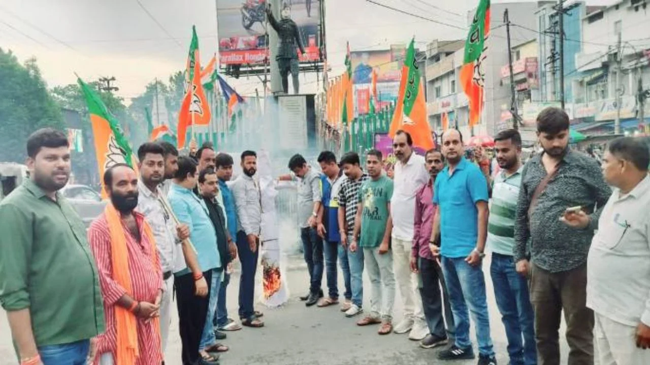 BJP Youth Morcha Protest Against Jharkhand Government