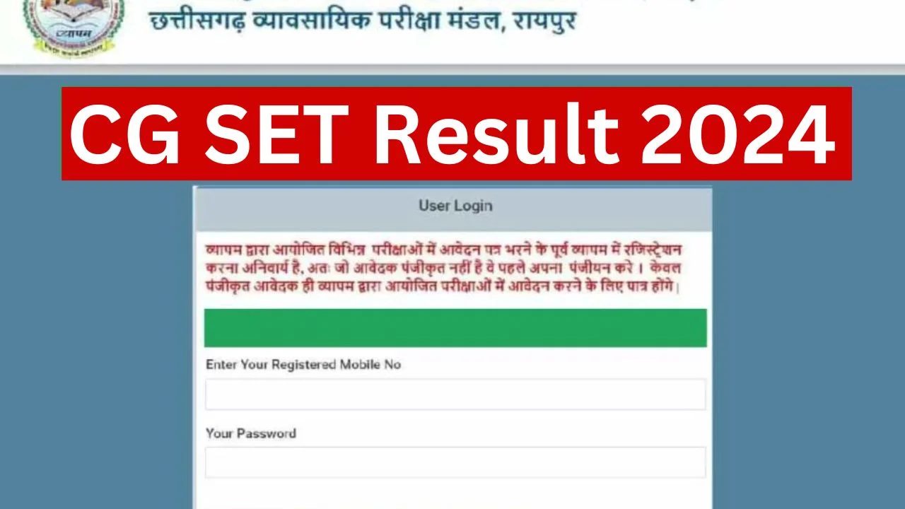 CG SET Result 2024