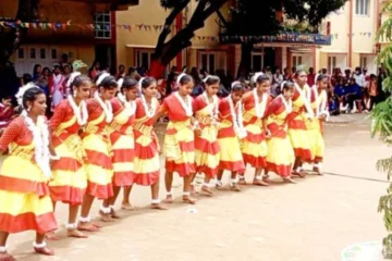 Colorful organization of Jhumar dance at Divine Omkar Mission on the eve of Karma Mahotsav in Ramgarh