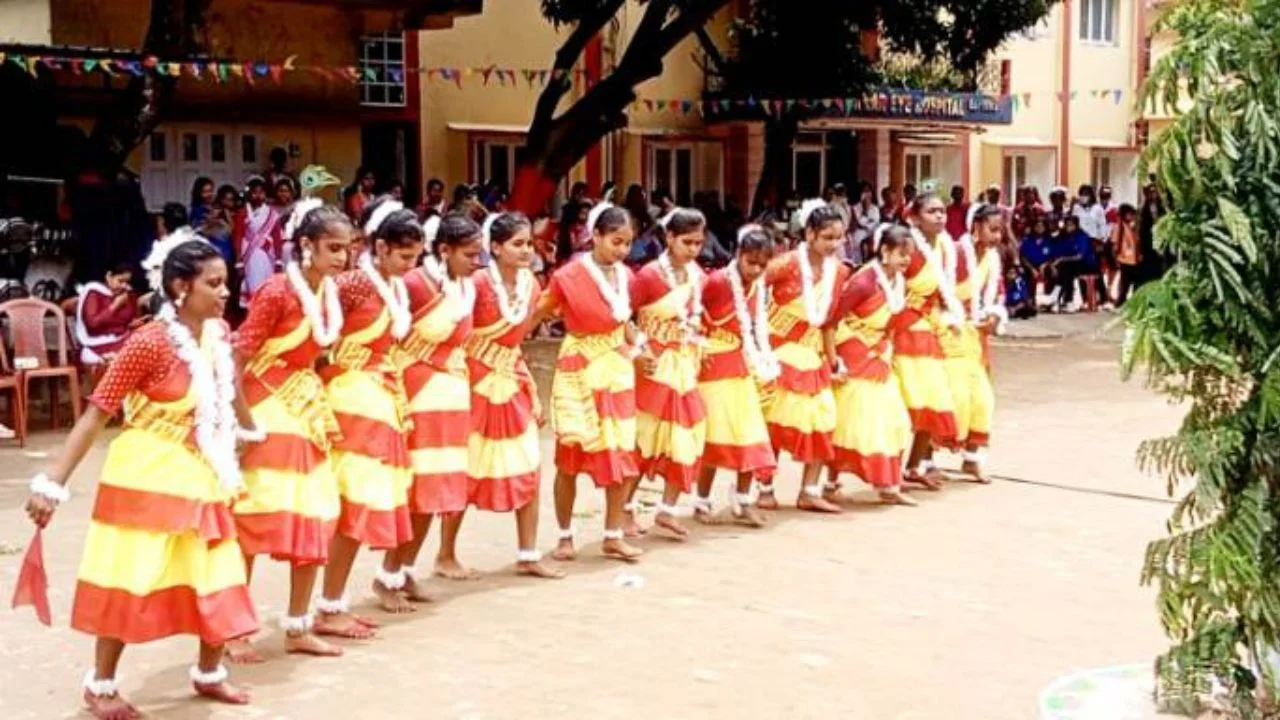 Colorful organization of Jhumar dance at Divine Omkar Mission on the eve of Karma Mahotsav in Ramgarh