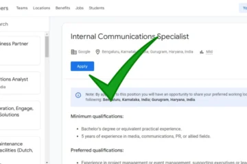 Google Internal Communications Specialist