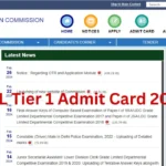 SSC CGL Tier 1 Admit Card 2024 Live