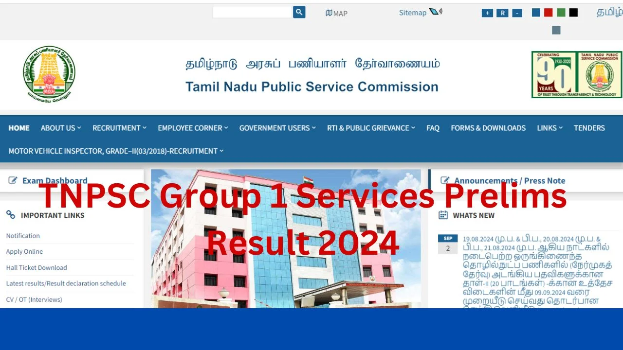 TNPSC Group 1 Services Prelims Result 2024