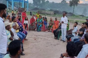 bhurakunda thana maidaan bachaav samiti meeting, people gathered for conservation and cleanliness