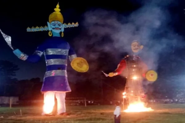 Dussehra festival concludes with Ravana Dahan and grand fireworks in Sayal