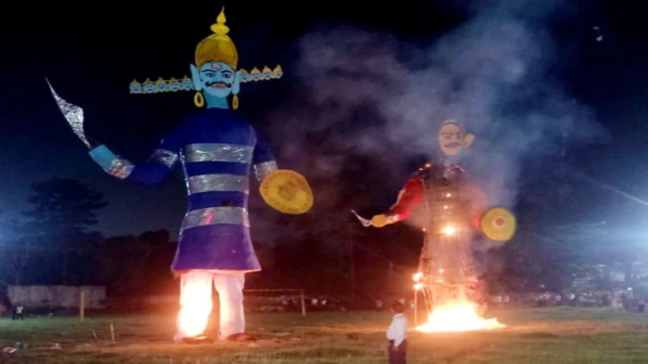 Dussehra festival concludes with Ravana Dahan and grand fireworks in Sayal