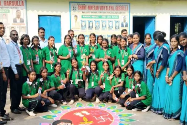 Rangoli, football and volleyball competition organized on Diwali in Shanti Niketan Vidyalaya Urimari, winners honored