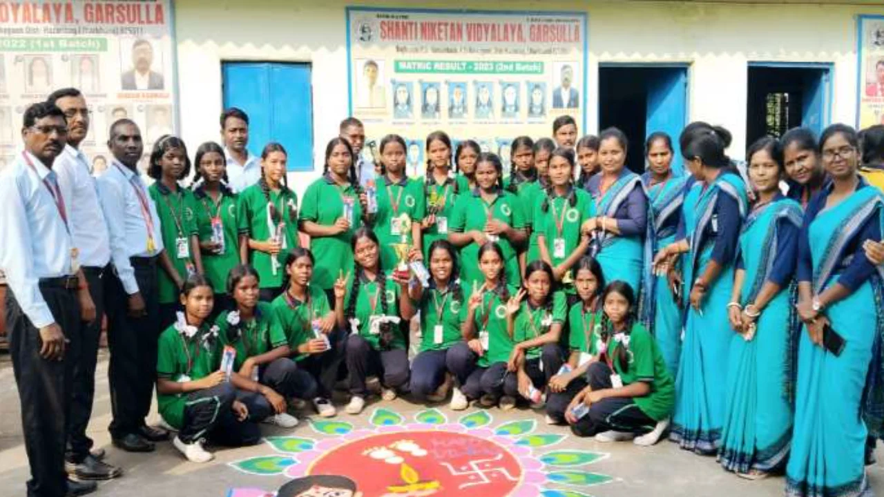 Rangoli, football and volleyball competition organized on Diwali in Shanti Niketan Vidyalaya Urimari, winners honored