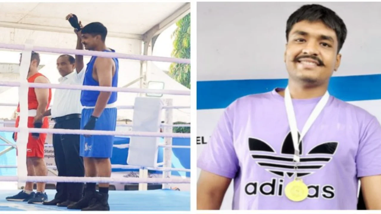 Akash-Das-of-Bhurkunda-won-gold-in-state-level-boxing