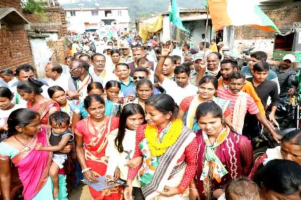 Congress candidate Amba Prasad promised development to the public during the public relations campaign