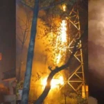 Fire in Airtel tower in Ramgarh Banjari Nagar, atmosphere of chaos due to burning of equipment