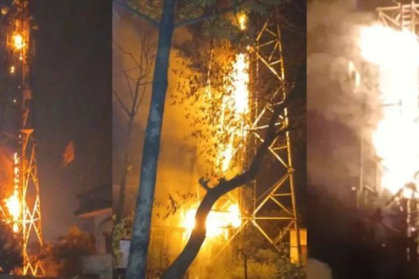 Fire in Airtel tower in Ramgarh Banjari Nagar, atmosphere of chaos due to burning of equipment