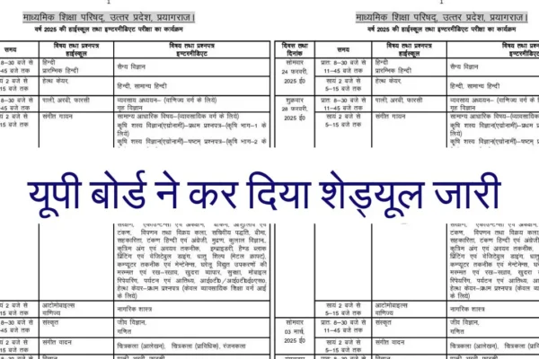 UP Board Time Table 2025