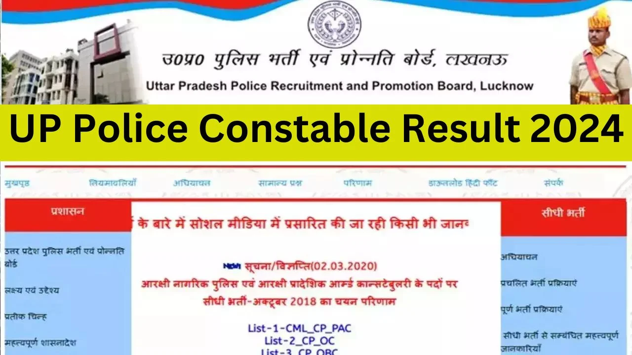 UP Police Constable Result 2024