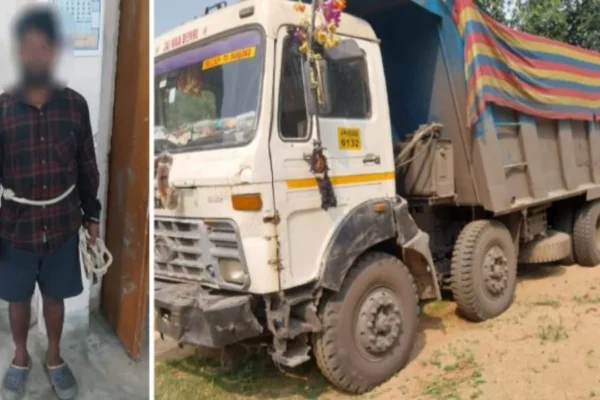 illegal sand laden highway seized, driver cum vehicle owner arrested