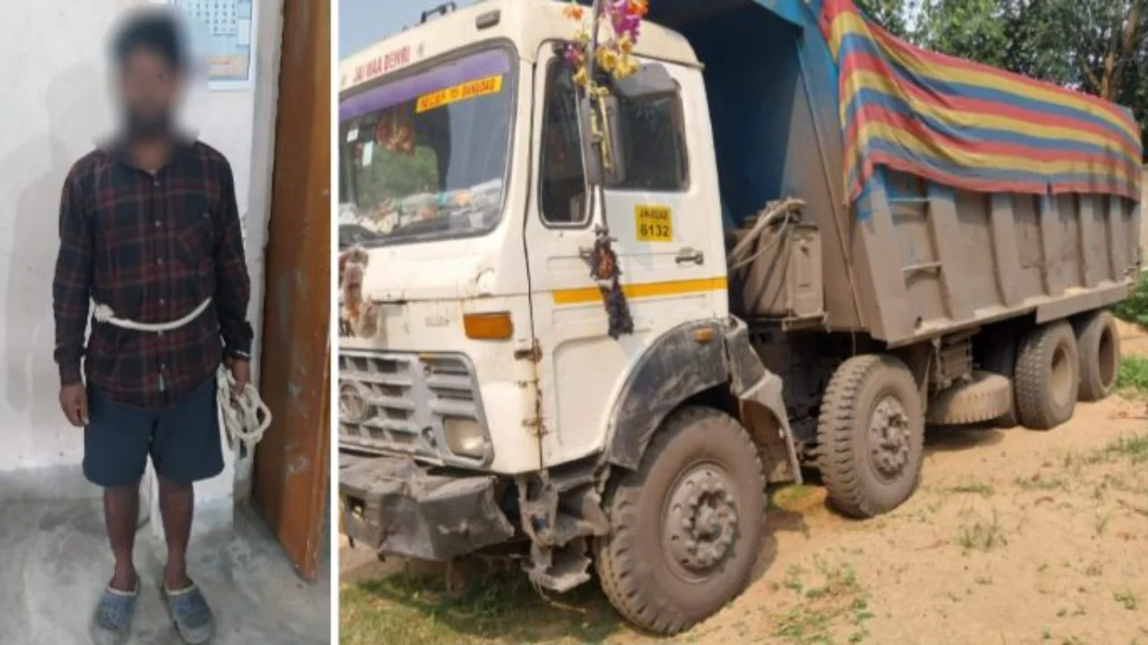 illegal sand laden highway seized, driver cum vehicle owner arrested